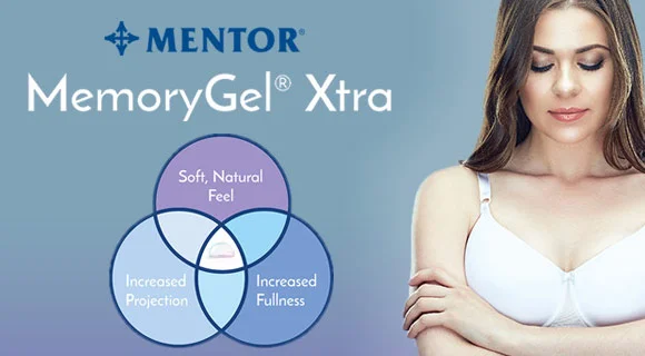 Mentor MemoryGel Xtra breast implants model